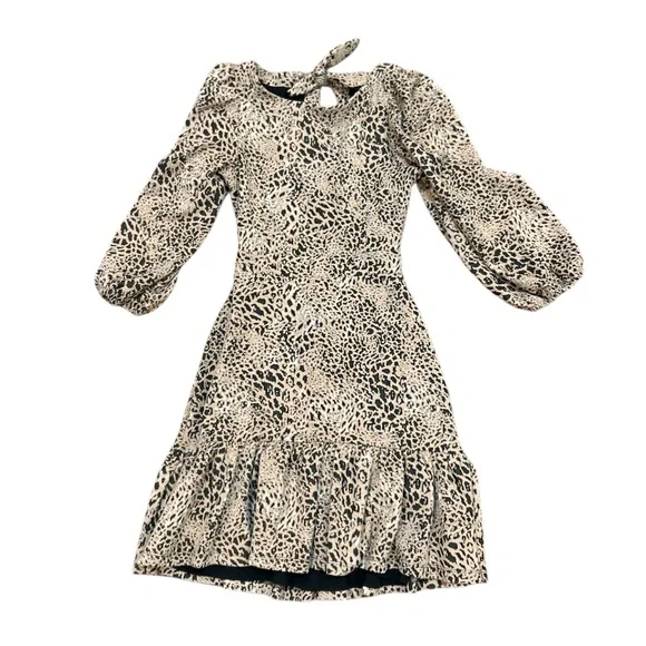 Maeve by Anthropologie Size 4 Knit Cut Out Back Leopard Print Mini Dress NWT - Picture 2 of 9